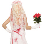 bruidsluier met rozen, bebloed