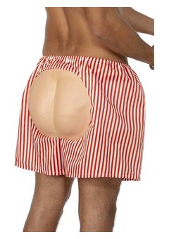 Blote billen broek rood wit