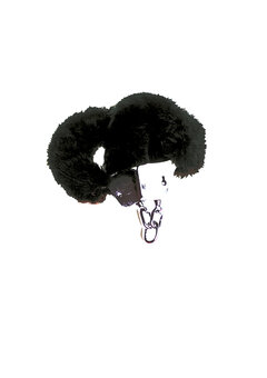 pluche handboeien, zwart