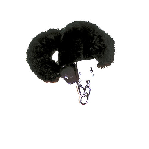 pluche handboeien, zwart