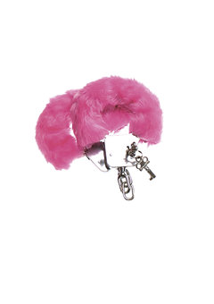 pluche handboeien, rose