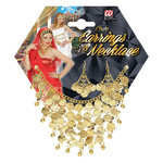 ketting met oorbellen gouden muntjes