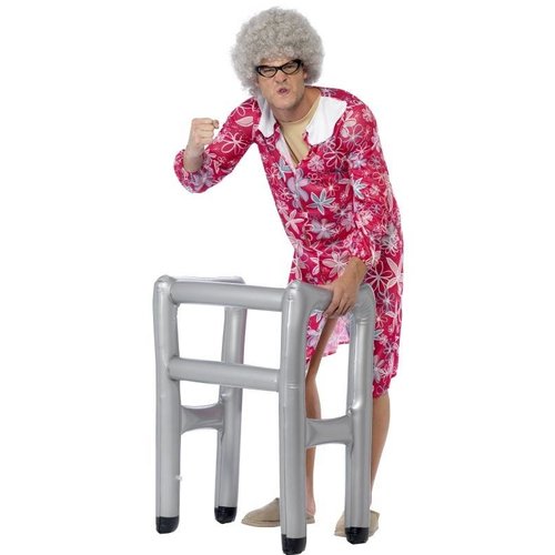 Zilverkleurig opblaasbaar looprek voor een fout feestje