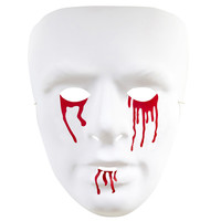 pvc masker, bloedende ogen en mond