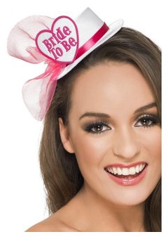 Mini hoedje bride to be in wit