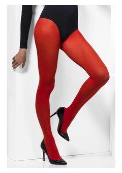 Rode panty ondoorschijnend dames