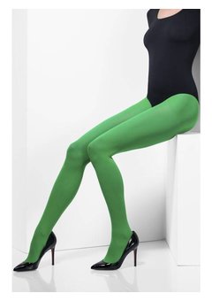 Groene panty ondoorschijnend dames