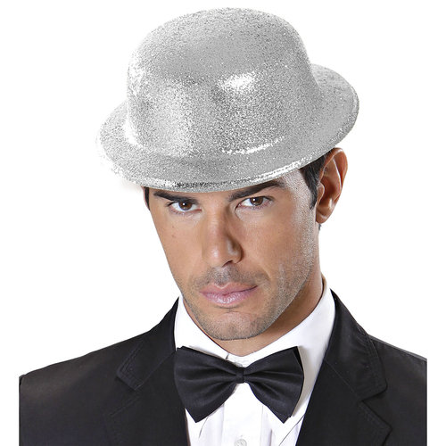 glitter bolhoed, zilver