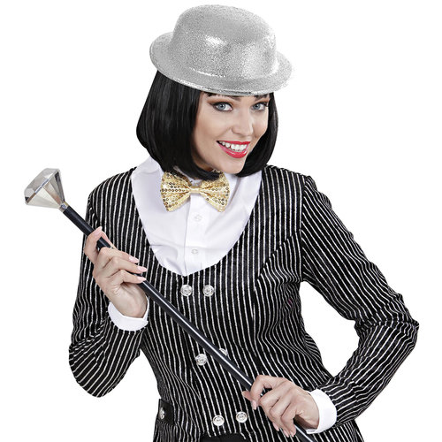 glitter bolhoed, zilver