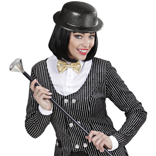 glitter bolhoed, zwart