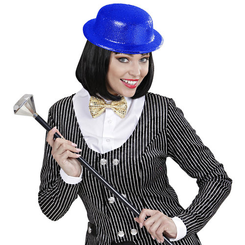 glitter bolhoed, blauw