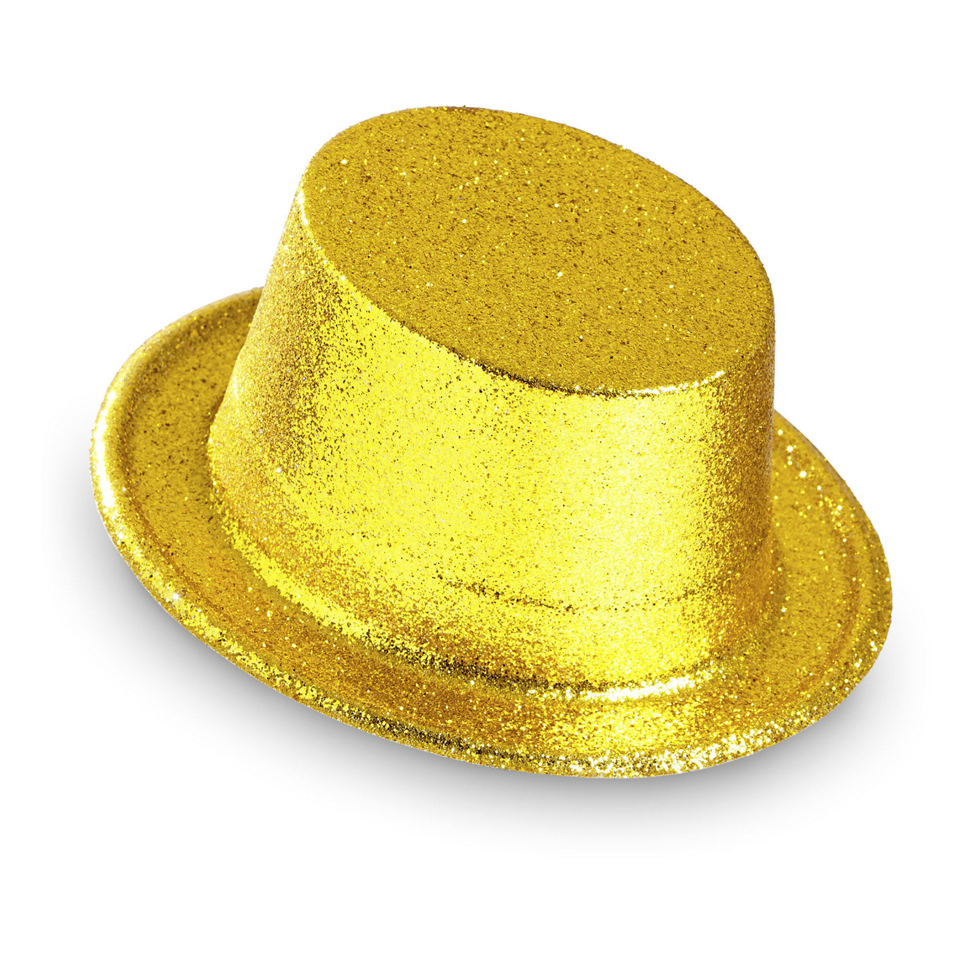 Verplicht partitie diameter glitter hoge hoed, goud