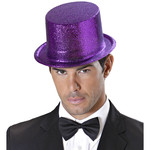 glitter hoge hoed, paars
