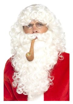 Complete kerstmanbaard met pruik
