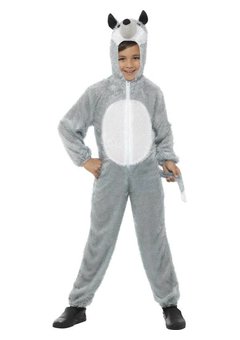 Wolven pak voor kinderen grijs