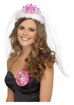 Sluier bruid  bride to be wit