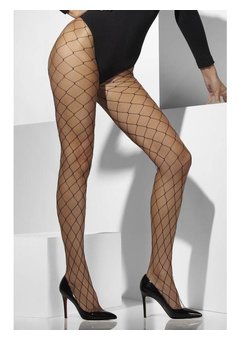 Visnet panty zwart grof dames