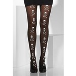 Mooie zwarte panty met witte doodskoppen