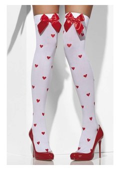 Hoge kousen Valentijnsdag met strik