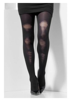 Zwarte panty doorschijnende gaatjes dames