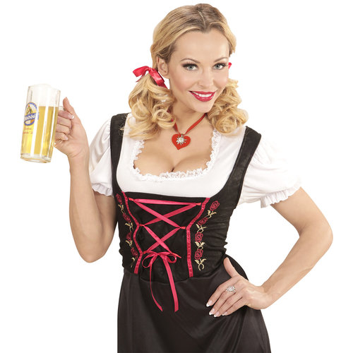 ketting met rood hart en edelweiss