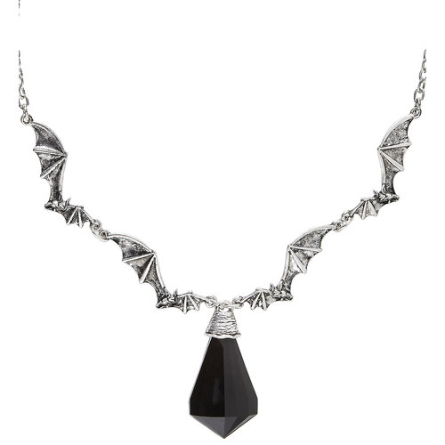 ketting vleermuis met zwarte steen