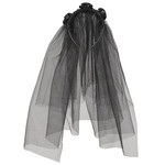 zwarte sluier met bloemen