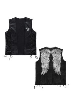 lederlook vest west coast riders m/l