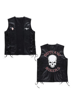 lederlook vest outlaw bikers m/l