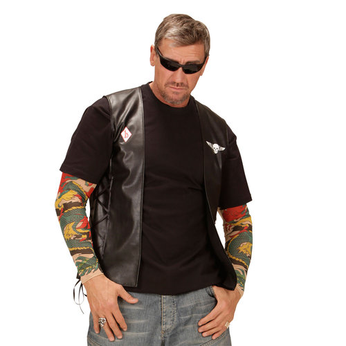 lederlook vest outlaw bikers m/l