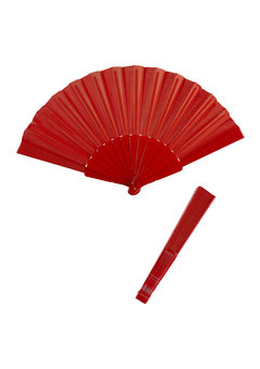 stoffen waaier, rood