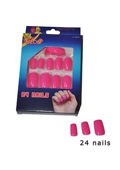 Roze fluor nagels 24st