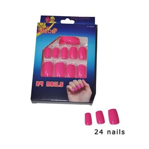 Roze fluor nagels 24st