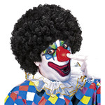 clownpruik krullen, zwart
