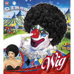 clownpruik krullen, zwart