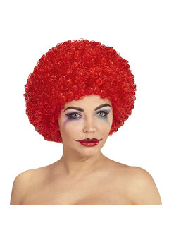 clownpruik krullen, rood