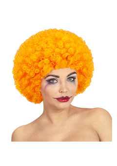 clownpruik krullen, oranje
