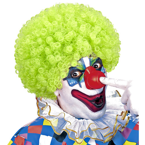 clownpruik krullen, groen
