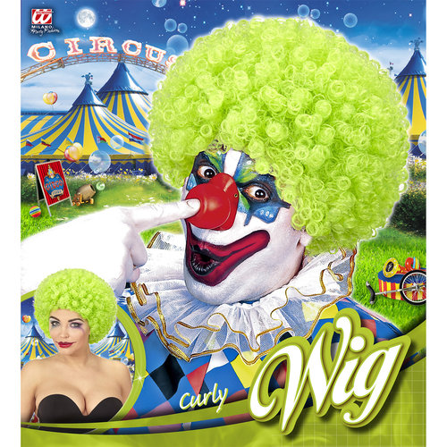 clownpruik krullen, groen