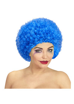 clownpruik krullen, licht blauw