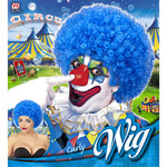 clownpruik krullen, licht blauw