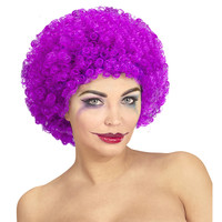 clownpruik krullen, paars