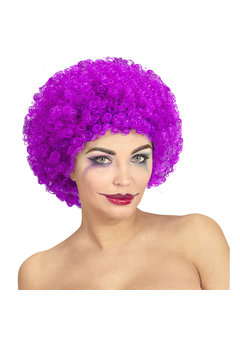clownpruik krullen, paars
