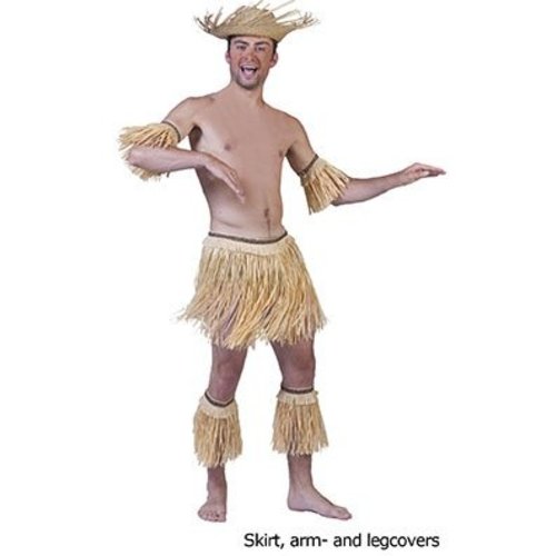 Mooie Hawaii set natuur kleur 5-delig