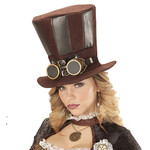 hoge hoed steampunk met stofbril