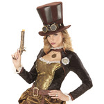 hoge hoed steampunk met stofbril