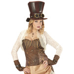 hoge hoed steampunk met stofbril
