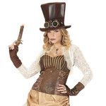 hoge hoed steampunk met stofbril