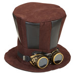 hoge hoed steampunk met stofbril