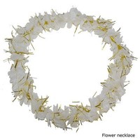 Leuke bloemen krans Hawaii met gouden tinsel
